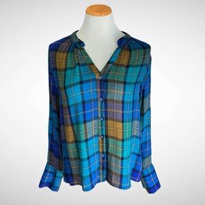 Kut from the Kloth Plaid Buttondown Shirt Long Sleeves